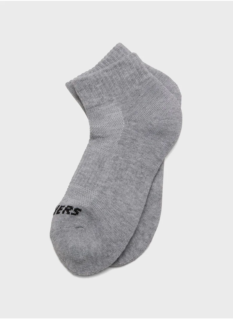 SKECHERS 3 Pack Terry Qtr Crew Socks