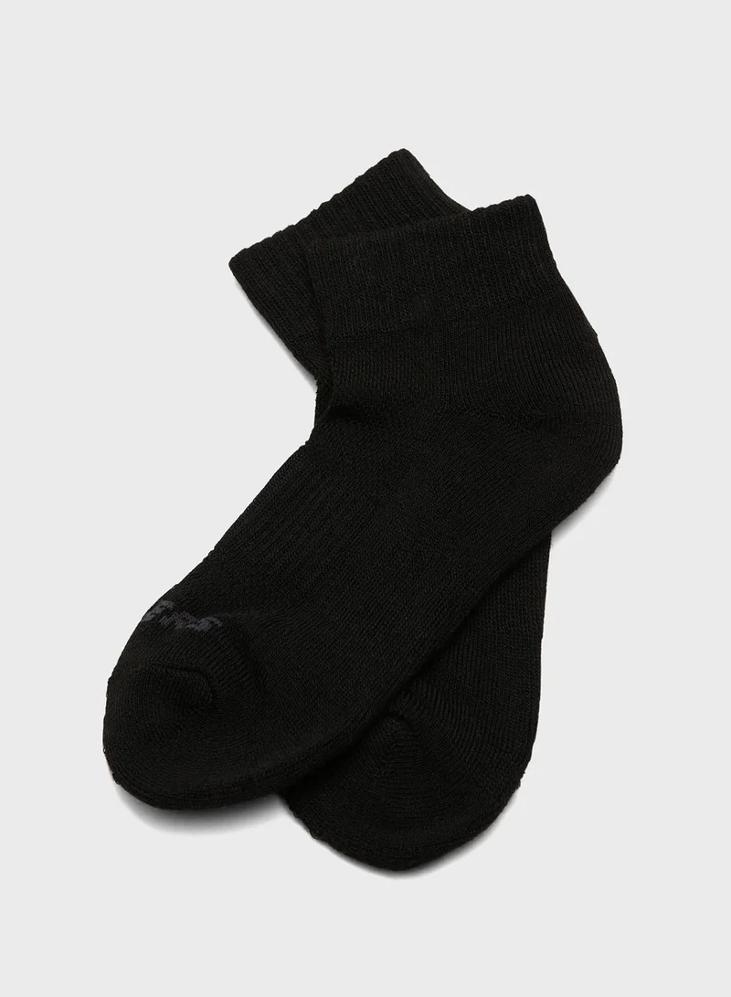SKECHERS 3 Pack Terry Qtr Crew Socks