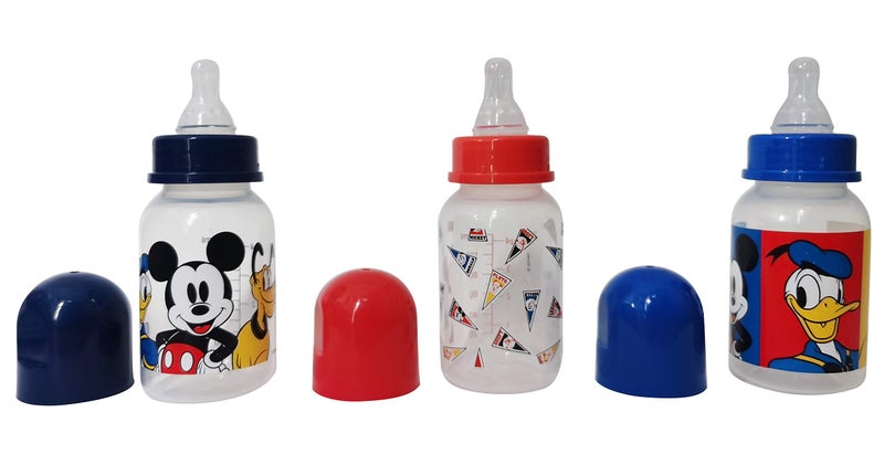 Cudlie Disney Baby Boy Mickey Mouse 5 oz Pack of Three Baby Bottles, Mickey Friends - Image 2