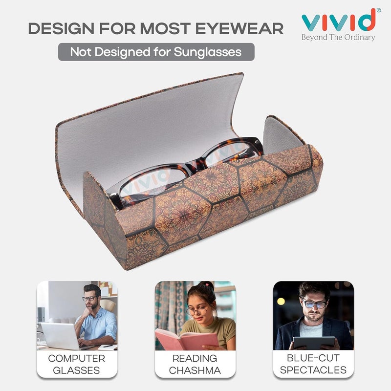 Vivid Vision Unisex Adult Lightweight Eyewear Specs Case Cover | Free with Cloth | Protect Eye Glasses | Faux Leather | Spectacles - Image 4
