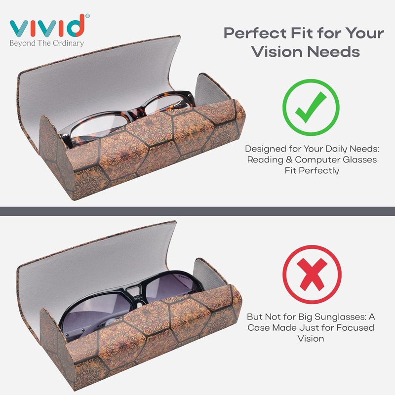 Vivid Vision Unisex Adult Lightweight Eyewear Specs Case Cover | Free with Cloth | Protect Eye Glasses | Faux Leather | Spectacles - Image 2