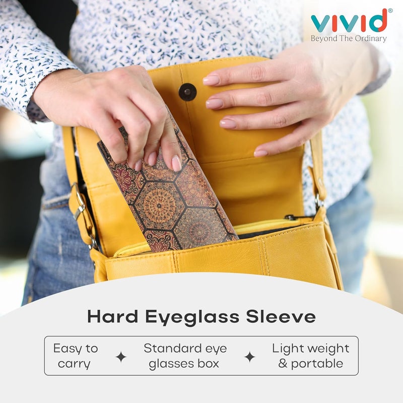 Vivid Vision Unisex Adult Lightweight Eyewear Specs Case Cover | Free with Cloth | Protect Eye Glasses | Faux Leather | Spectacles - Image 3