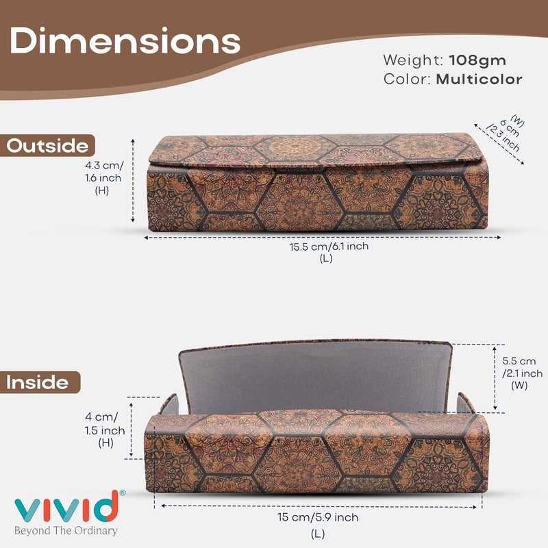 Vivid Vision Unisex Adult Lightweight Eyewear Specs Case Cover | Free with Cloth | Protect Eye Glasses | Faux Leather | Spectacles - Image 5