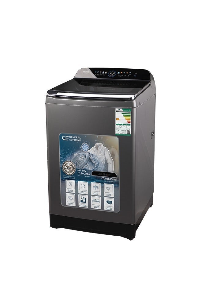 General Supreme Washing Machine Automatic Top Load 20 KG, 10 Programs, Dark Silver.GS20BT25KS - Image 2