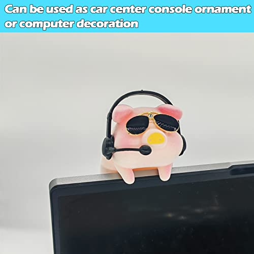 Motaney Swinging Pig Car Hanging Ornament, Lucky Piggy Rear View Mirror Accessories, Pig Car Accessories for Women/Men Cute Decor Rearview Mirror Charms, Small Gifts - Image 2