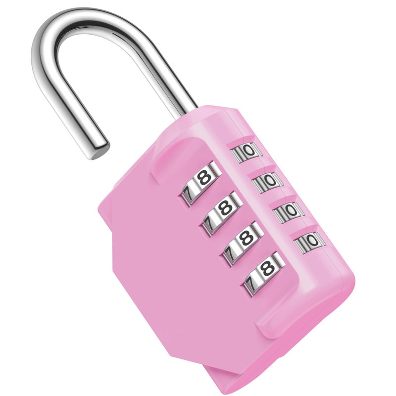 Puroma Combination Lock 4 Digit Waterproof Locker Locks Secure Outdoor Padlock for Gym Lockers, Toolboxes, Gates, Fences, Storage, Sports Locker, Cabinets (Pink) - Image 1