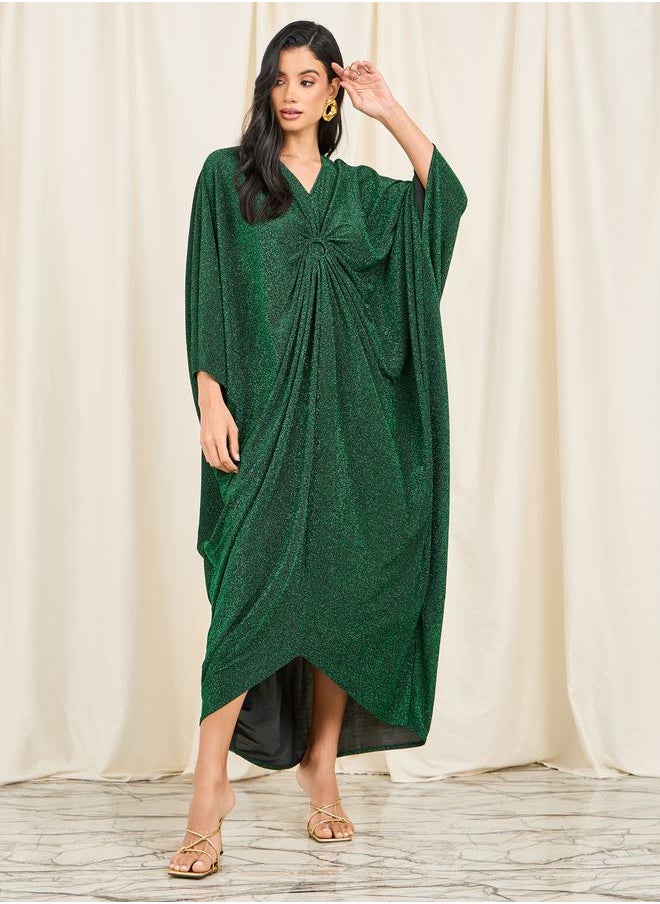 Styli - Shimmer O Ringer Ruched Detail Maxi Kaftan - Image 1