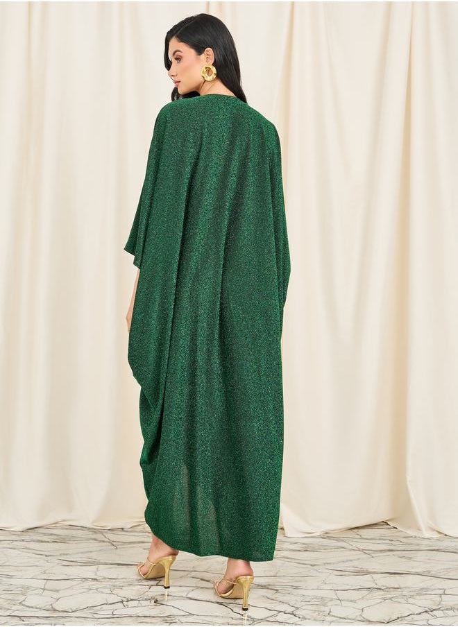 Styli - Shimmer O Ringer Ruched Detail Maxi Kaftan - Image 1