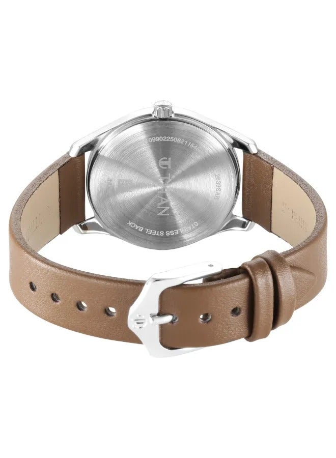 TITAN Women's Analog Round Shape Leather Wrist Watch - 2639SL12 - 40 Mm  - Image 5