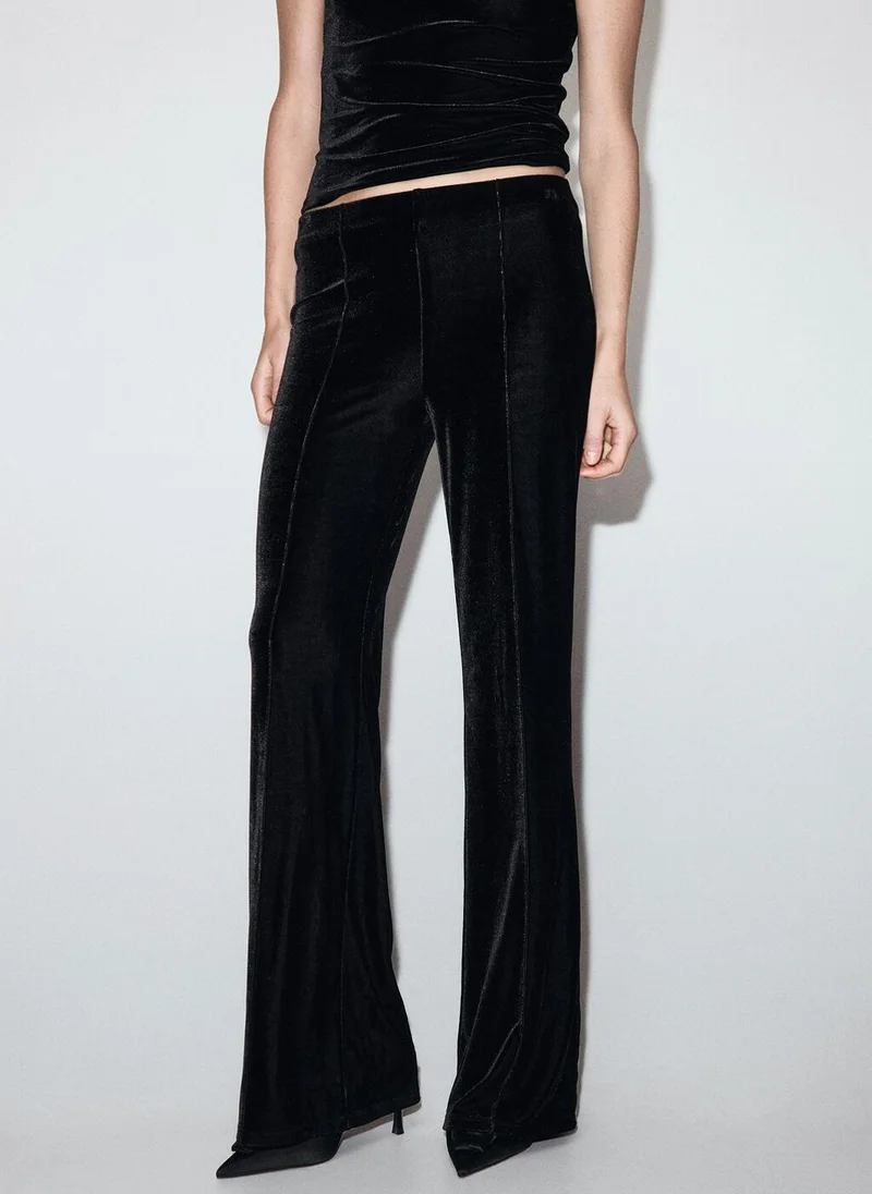 MANGO Velvet trousers with seam detail