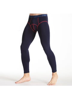 Generic Mens Slim Fit Warm Autumn Pants Nine-Point Thermal Underwear Sapphire Blue  - Image 1