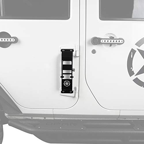 Hooke Road JK Door Hinge Step, Metal Folding Foot Pedal w/Star Sign for 2007-2018 Jeep Wrangler JK & JKU - Image 2