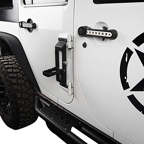 Hooke Road JK Door Hinge Step, Metal Folding Foot Pedal w/Star Sign for 2007-2018 Jeep Wrangler JK & JKU - Image 3