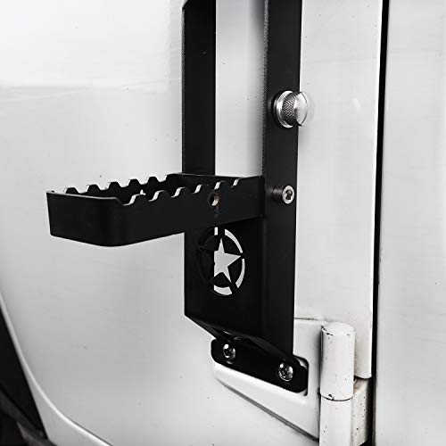 Hooke Road JK Door Hinge Step, Metal Folding Foot Pedal w/Star Sign for 2007-2018 Jeep Wrangler JK & JKU - Image 4