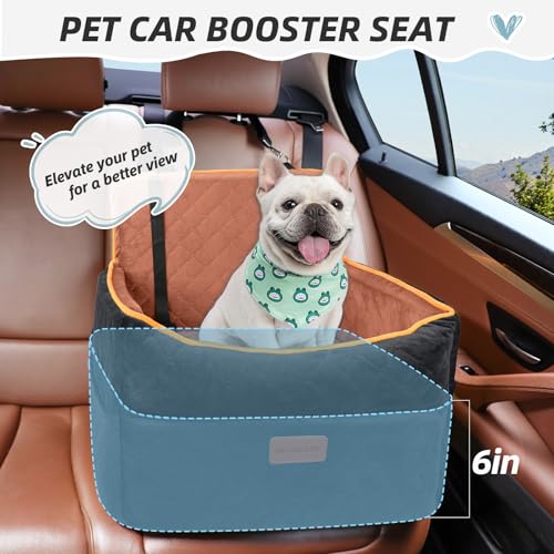 HEGGCOOE Small Dog Car Seat Memory Foam Dog Booster Seats with Thick Cushion for Medium Dogs Under 35lbs Detachable Washable Pet Car Seat Travel Bed with Storage Pockets2 Safety Belts - Image 3