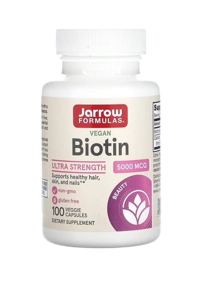 jarrow formulas Biotin, 5,000 mcg, 100 Veggie Capsules
