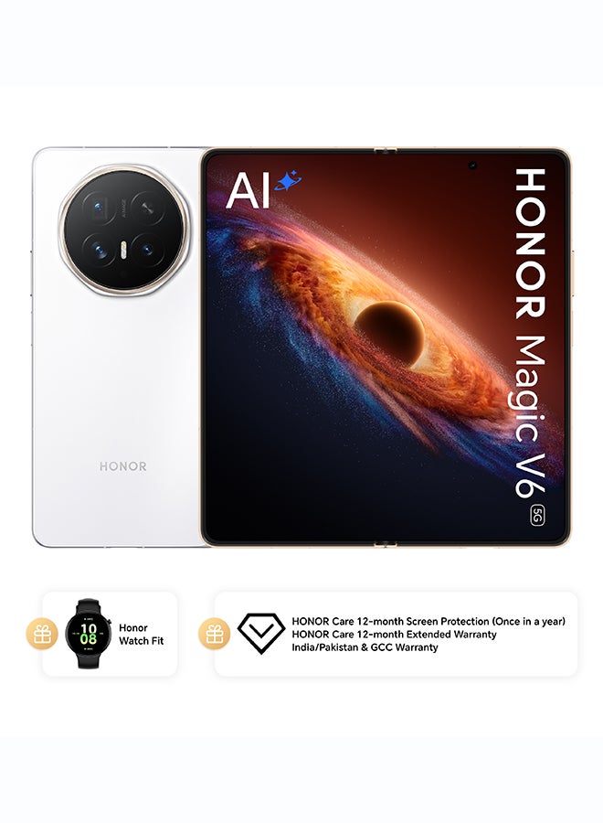 Honor Magic V6 5G Foldable Smartphone Dual SIM 5G White 16GB RAM 512GB Bundlle With Watch Fit, 6Month Screen Damage Protection Insurance & 12Month Extended Warranty - Middle East Version - Image 1
