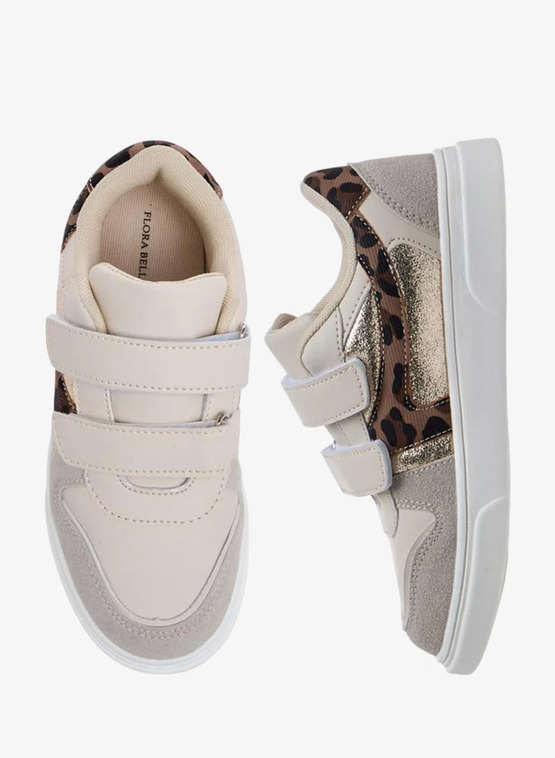 Flora Bella By Shoexpress Beige Flora Bella Girls' Sneakers With Hook And Loop Closure for Women | Best Price UAE