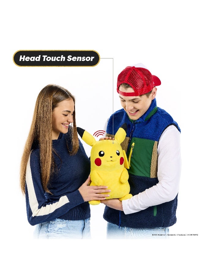 Pokemon RealFX Pikachu Puppetronic | Wow Stuff | Puppet | Interactive Plush Toy | Soft Toy | 120+ Sounds & Actions | Moving Mouth, Blinking Eyes, Dual-Motion Ears, Light-Up Cheeks | Premium Gift for Kids and Adult Collectors - Image 5
