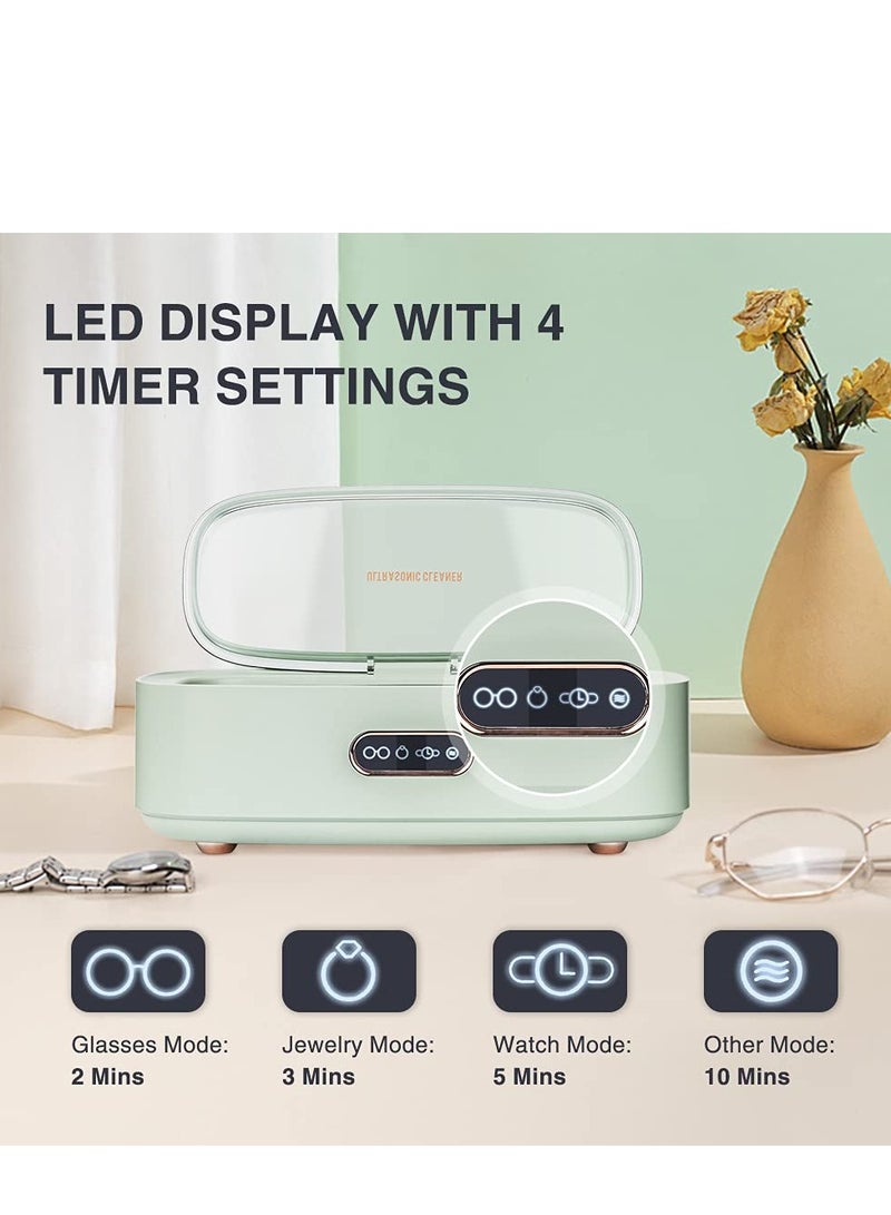 منظف المجوهرات ، منظف النظارات بالموجات فوق الصوتية ، صندوق تنظيف فرش المكياج ، آلة تنظيف من الفولاذ المقاوم للصدأ ، لنظارات الساعات المجوهرات الأطقم السنية ، 300 مل 4 إعدادات زمنية - Image 2