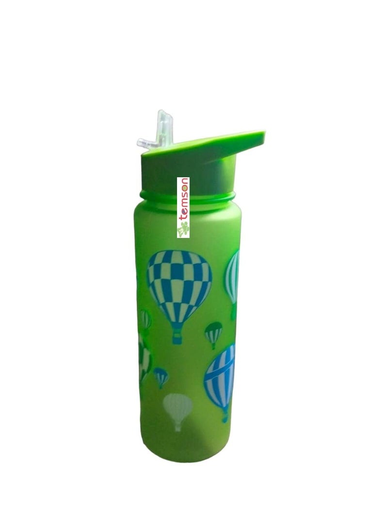 TEMSON Stylish Unbreakable Sports Water Bottle with Sipper & Straw, Anti-Leak Proof Non-Toxic Bottle with Scale Measure 700ML (GBT-620) (Green) - Image 2