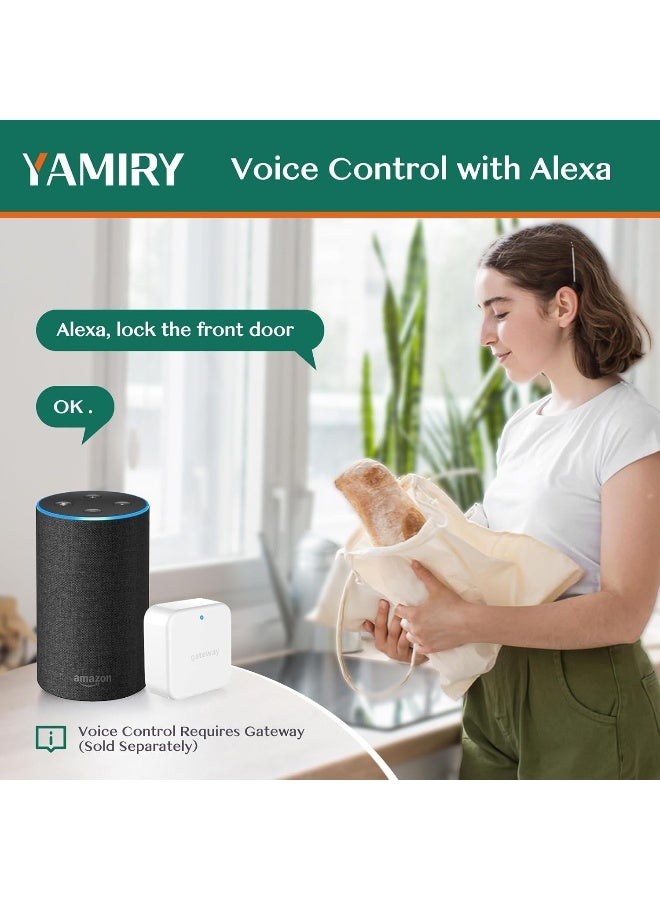 Yamiry Smart Door Lock, Biometric Fingerprint, Keyless Entry, App Control, 6 Ways to Unlock, DIY Installation, Black  - Image 4