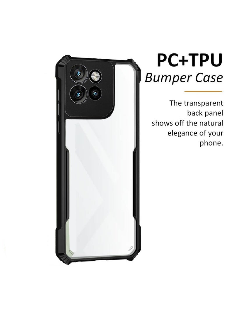 Wtech Motorola Edge 50 Neo 5G 2024 Hybrid TPU Silicone with Raised Armour Bumpers Slim Case Cover - Black - Image 2