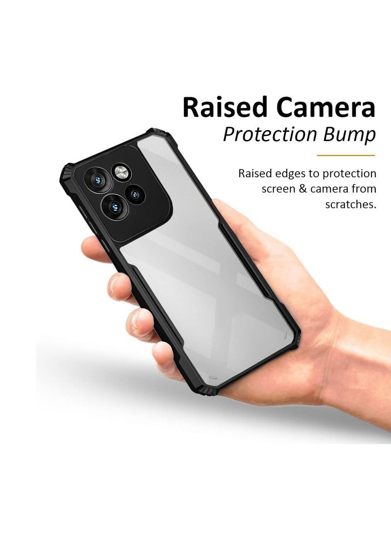 Wtech Motorola Edge 50 Neo 5G 2024 Hybrid TPU Silicone with Raised Armour Bumpers Slim Case Cover - Black - Image 3