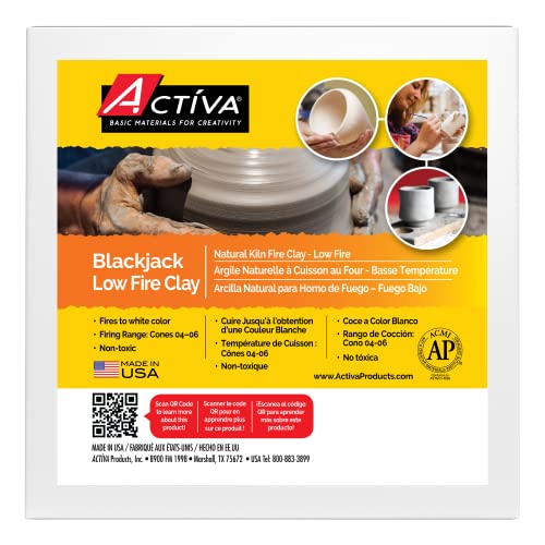 Activa طين بلاك جاك من أكتيفا، 5 رطل (2.27 كجم) - طين طبيعي للحرق في الفرن | مثالي لصنع أصص الزهور، التماثيل، الفنون والحرف - Image 1
