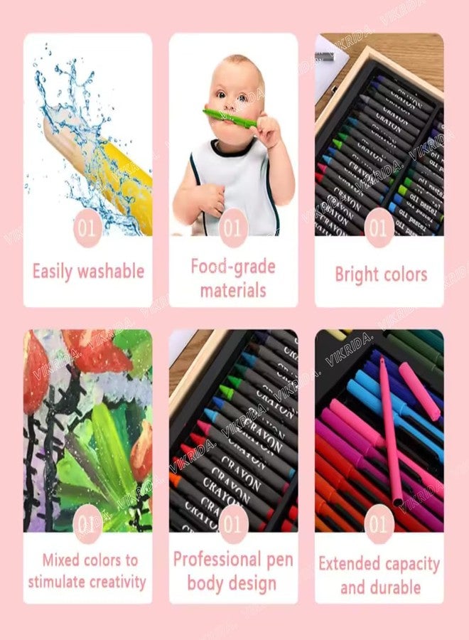 VikriDA Unicorn Art & Craft Coloring Suitcase | 145-Piece Painting Set with Watercolors, Pastel Colors, Sketch Pens & Acrylic Brushes- Multicolor - Image 5