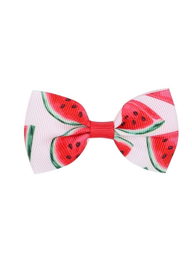 BBTDIN Watermelon Turban Headband Baby Girls Fruit Headwrap Watermelon Hair Hand Bow BBG20 (Hair Clips-6G) - Image 2