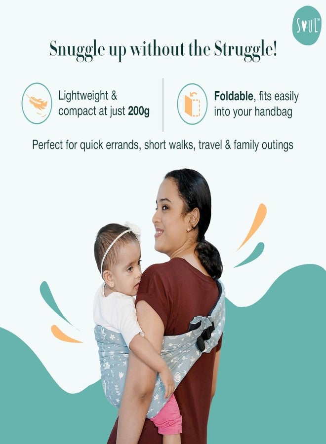 SOULSLINGS حاملة أطفال سولسلينغز إمبو ذات مشبك للخصر - قطن 100% - لون فروست | حاملة أطفال | حاملة أطفال خفيفة الوزن | قابلة للتعديل من 6 إلى 30 شهرًا (حتى 20 كجم) - Image 3
