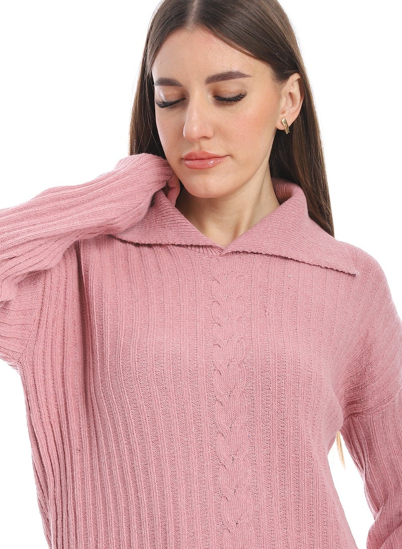 سيزار بلوفر صوف حريمي سادة بياقة وتصميمات متعددة - Image 4