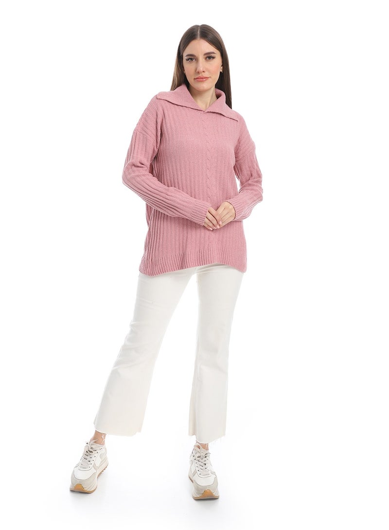 سيزار بلوفر صوف حريمي سادة بياقة وتصميمات متعددة - Image 5