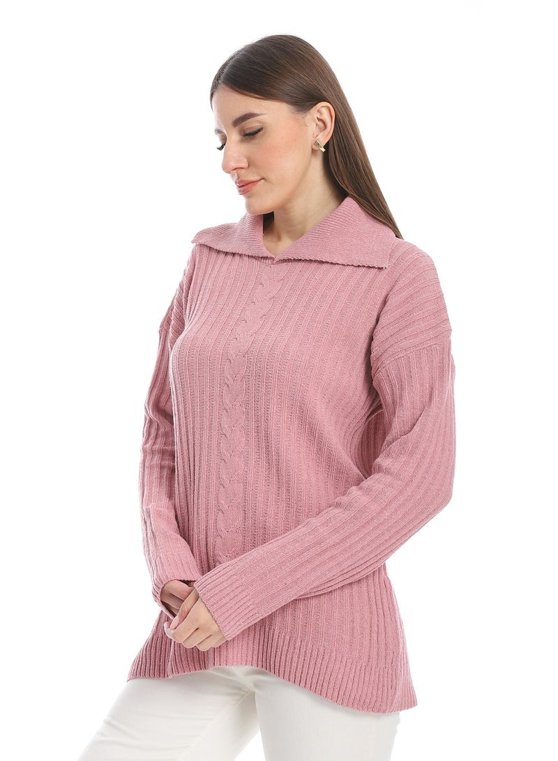 سيزار بلوفر صوف حريمي سادة بياقة وتصميمات متعددة - Image 2