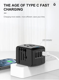 mriya Universal Travel Adapter with Multi-USB and Type-C Port with Overcurrent Protection  - Image 4