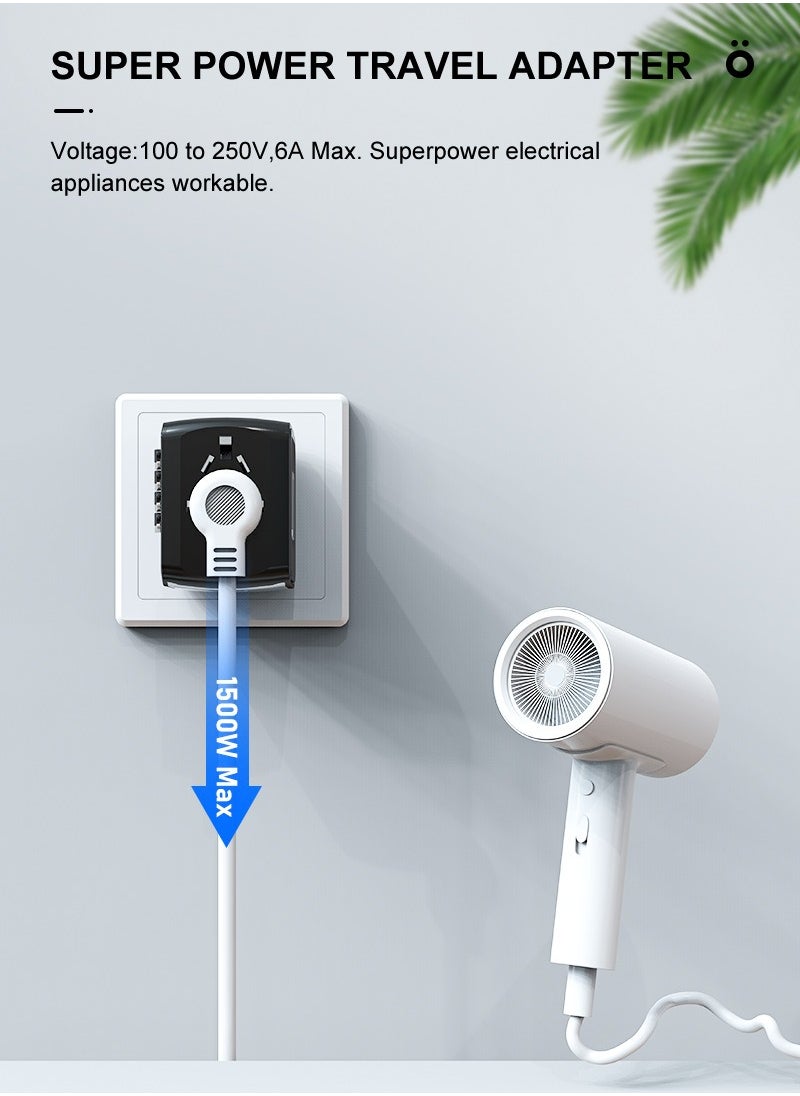mriya - Universal Travel Adapter with Multi-USB and Type-C Port with Overcurrent Protection - Image 1