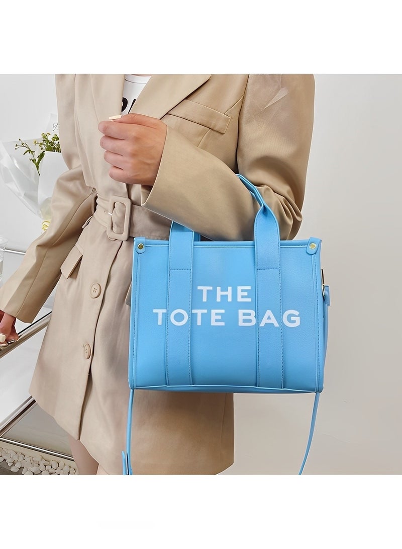 REOCLE Women's Tote Bag with Letter Print Small Satchel Bag Fashion Crossbody Purse Mini Stylish Handbag for Travel & Work & Everyday  - Image 3