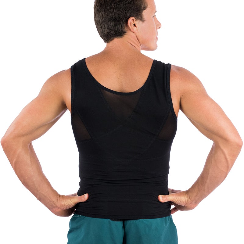 Esteem Apparel قميص ضغط الصدر الأصلي للرجال من Esteem Apparel لإخفاء التثدي - ملابس تشكيل نحيفة (أسود، كبير جداً) - Image 4