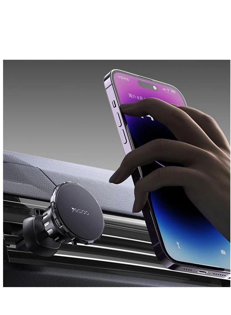 YESIDO C153 Adhesive Car Dashboard Phone Holder Magnetic Rotatable Phone Bracket with Air Vent Clip - Image 4