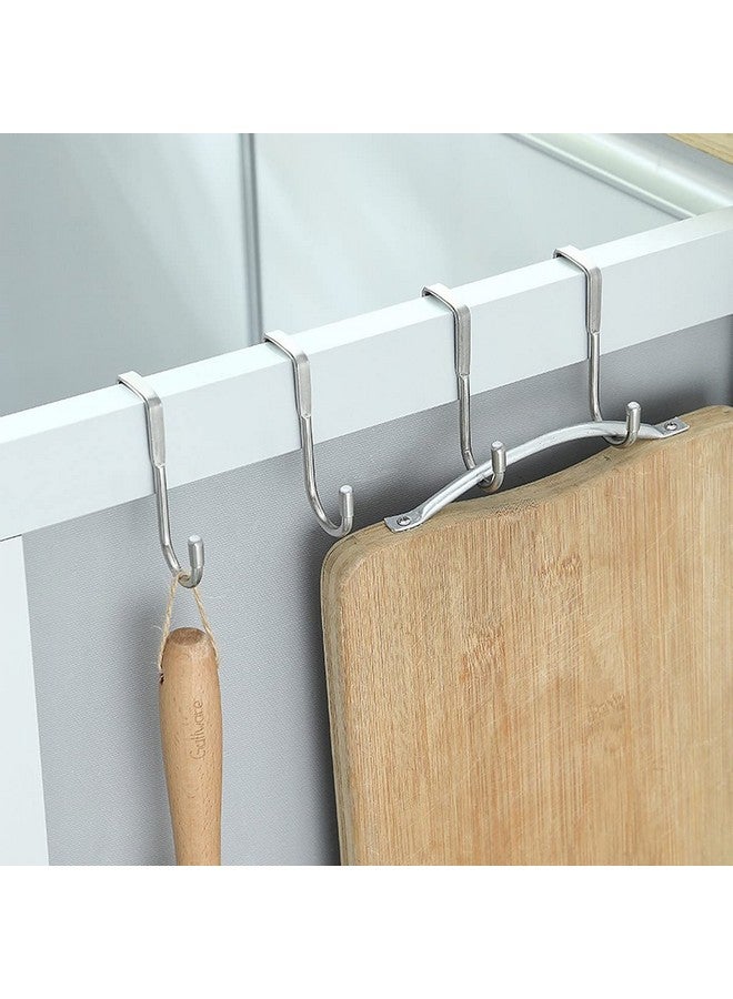 wolpin 2 Pcs Over The Door Hook Hanger Wall Organiser Detachable Hook Rack For Hanging Towel | Clothes Hanger | Multipurpose Stainless Steel Hooks Nail-Free - Image 4