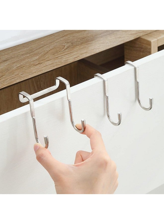 wolpin 2 Pcs Over The Door Hook Hanger Wall Organiser Detachable Hook Rack For Hanging Towel | Clothes Hanger | Multipurpose Stainless Steel Hooks Nail-Free - Image 3