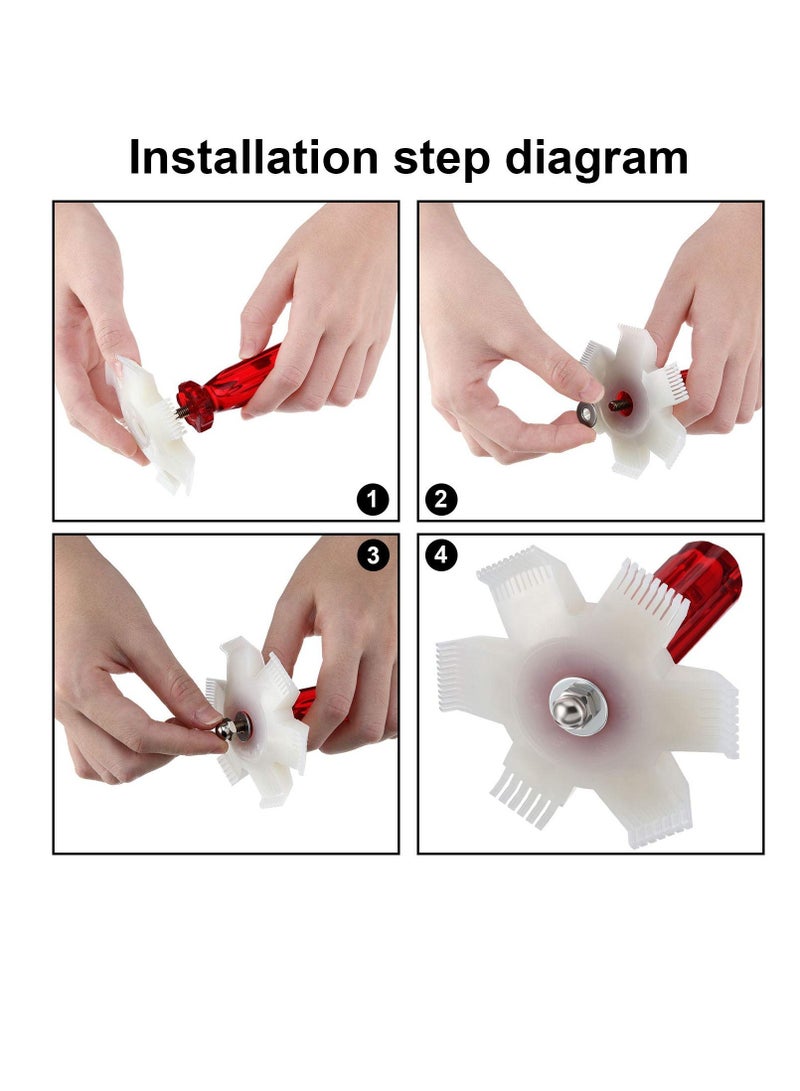 Excefore Air Conditioner Condenser Fin Comb, Condenser Cleaner Repair Tool Air Conditioning Brush Accessory, for Cleaning Car Automotive Refrigeration Radiator Evaporator (2 Sets)  - Image 5