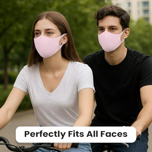 Yugan Anti Pollution Reusable and Washable Face Mask for Adult, Unisex, Soft Breathable Oxford Fabric (Pink - 6 Pcs - Adult) - Image 3