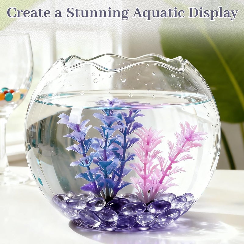 Foncomy Purple Flat Glass Marbles, 0.97 lb Transparent Vase Filler Pebbles Gems, Decorative Glass Beads for Vases, Crafts, Floral, Mancala Stones, Aquarium Rocks for Fish Tank, Approx.0.6"-0.8" - Image 5