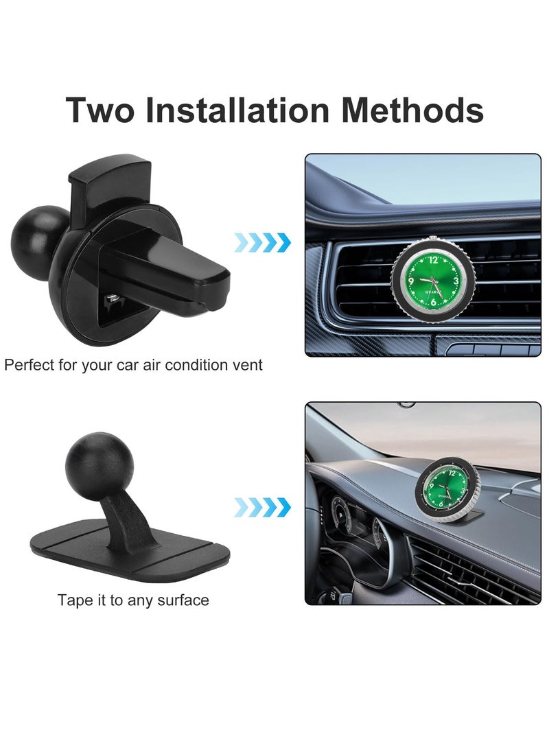 SYOSI - Car Clock, Quartz Analog Car Dashboard Time Air Vent Stick-On Clock Watch, 360° Rotation Mini Clock, Universal Car Accessories for Vehicle Truck, Magnetic Phone Holder, Battery Included - Image 1