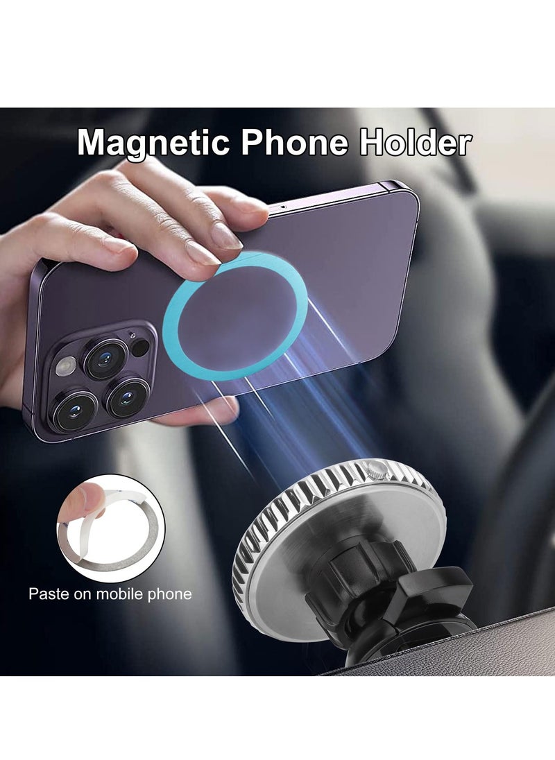 SYOSI - Car Clock, Quartz Analog Car Dashboard Time Air Vent Stick-On Clock Watch, 360° Rotation Mini Clock, Universal Car Accessories for Vehicle Truck, Magnetic Phone Holder, Battery Included - Image 1