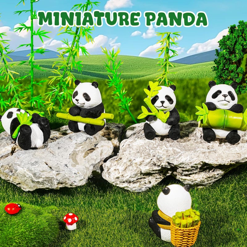 Exasinine Panda Figurines Set Cardboard Diorama Kit Diorama Project Supplies Display for DIY School Projects Birthday Gifts Decorations - Image 3