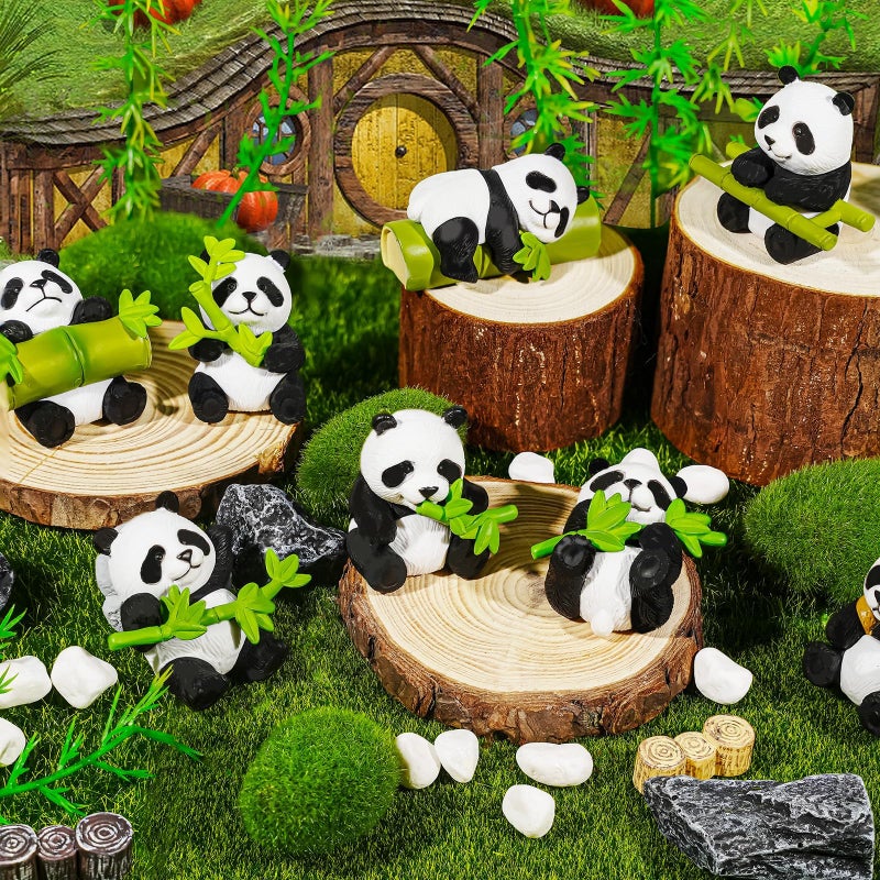 Exasinine Panda Figurines Set Cardboard Diorama Kit Diorama Project Supplies Display for DIY School Projects Birthday Gifts Decorations - Image 4