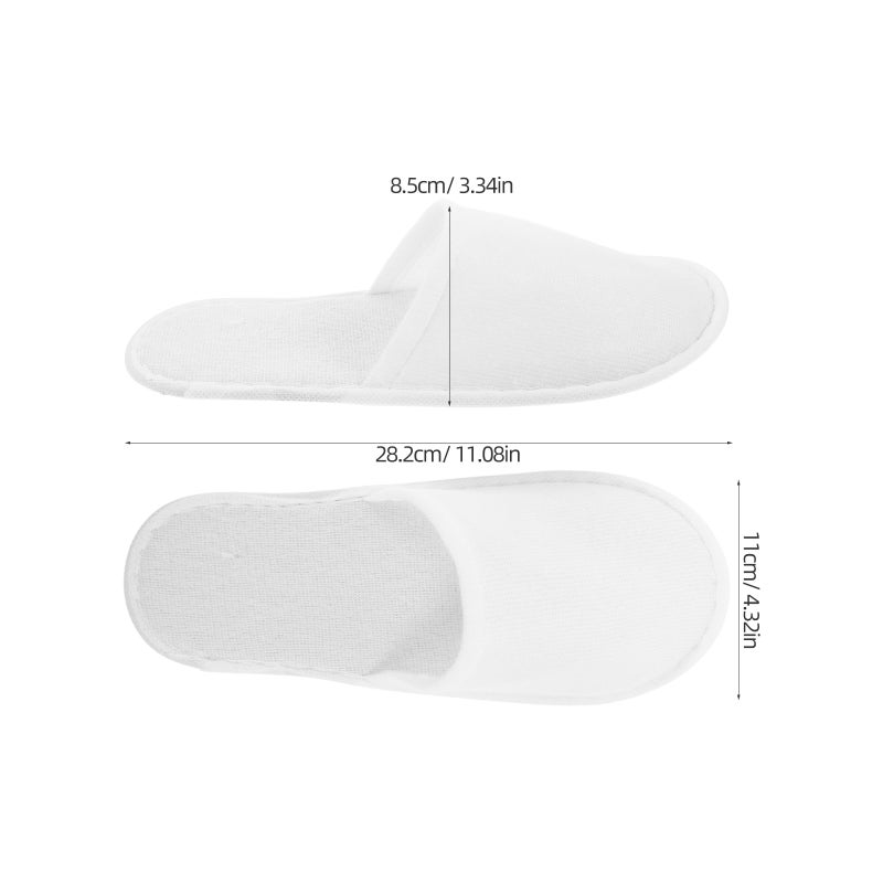56 Pairs Hotel Slippers - Disposable Spa Slippers for Guests Non for Travel Shoeless Home and Indoor Spa Use Unisex White - Image 3